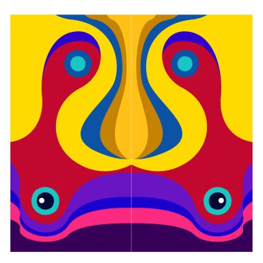 Kaynak için vektör renkli geometrik ve eğri arkaplan deseni