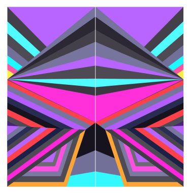 Kaynak için vektör renkli geometrik ve eğri arkaplan deseni