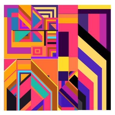 Kaynak için vektör renkli geometrik ve eğri arkaplan deseni