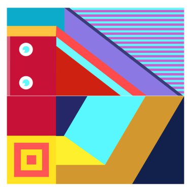 Kaynak için vektör renkli geometrik ve eğri arkaplan deseni