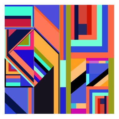 Kaynak için vektör renkli geometrik ve eğri arkaplan deseni