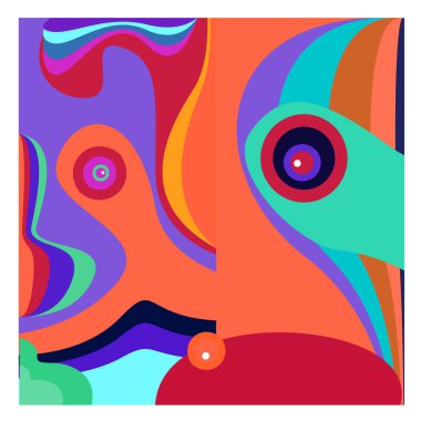 Kaynak için vektör renkli geometrik ve eğri arkaplan deseni