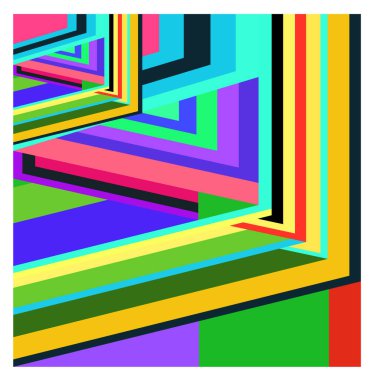 Kaynak için vektör renkli geometrik ve eğri arkaplan deseni