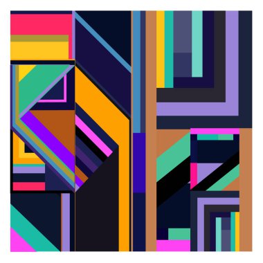 Kaynak için vektör renkli geometrik ve eğri arkaplan deseni