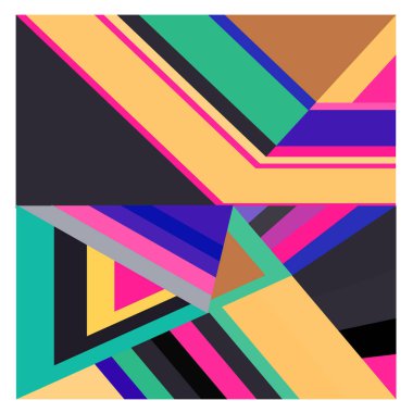 Kaynak için vektör renkli geometrik ve eğri arkaplan deseni