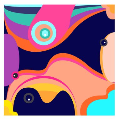 Kaynak için vektör renkli geometrik ve eğri arkaplan deseni