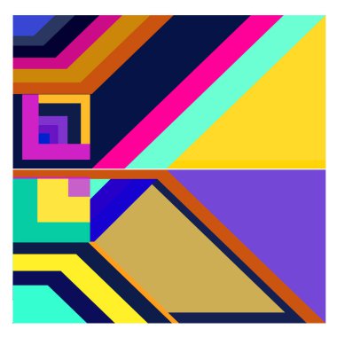 Kaynak için vektör renkli geometrik ve eğri arkaplan deseni