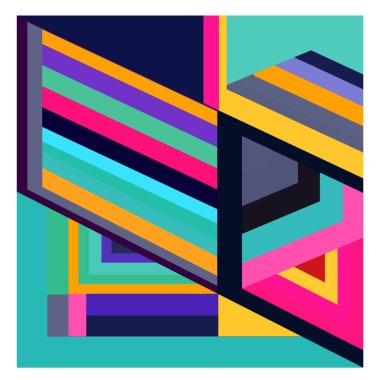 Kaynak için vektör renkli geometrik ve eğri arkaplan deseni