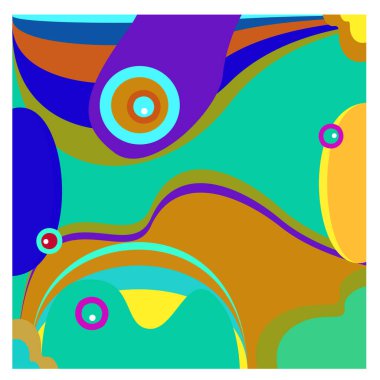 Kaynak için vektör renkli geometrik ve eğri arkaplan deseni