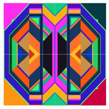 Kaynak için vektör renkli geometrik ve eğri arkaplan deseni