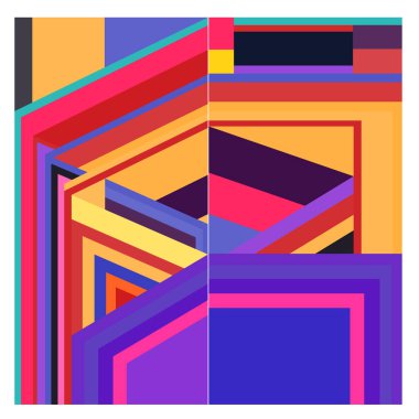 Kaynak için vektör renkli geometrik ve eğri arkaplan deseni