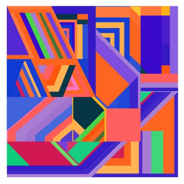 Kaynak için vektör renkli geometrik ve eğri arkaplan deseni