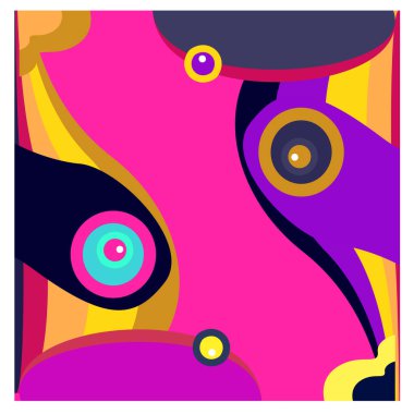 Kaynak için vektör renkli geometrik ve eğri arkaplan deseni