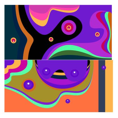 Kaynak için vektör renkli geometrik ve eğri arkaplan deseni