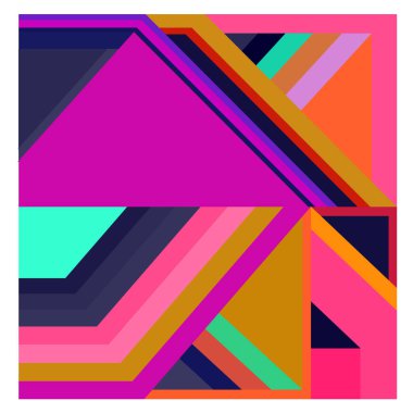 Kaynak için vektör renkli geometrik ve eğri arkaplan deseni