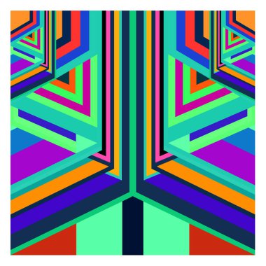 Kaynak için vektör renkli geometrik ve eğri arkaplan deseni