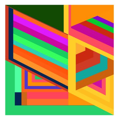 Kaynak için vektör renkli geometrik ve eğri arkaplan deseni