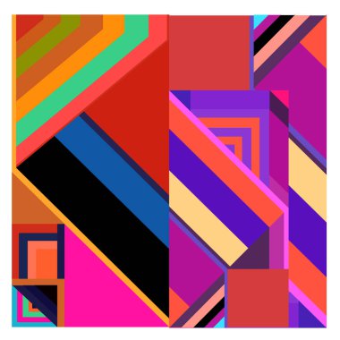 Kaynak için vektör renkli geometrik ve eğri arkaplan deseni