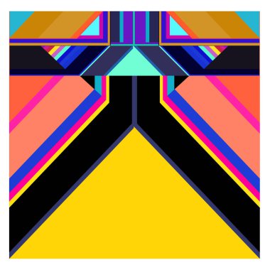 Kaynak için vektör renkli geometrik ve eğri arkaplan deseni