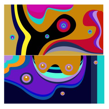 Kaynak için vektör renkli geometrik ve eğri arkaplan deseni