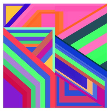 Kaynak için vektör renkli geometrik ve eğri arkaplan deseni