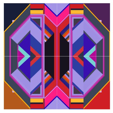 Kaynak için vektör renkli geometrik ve eğri arkaplan deseni