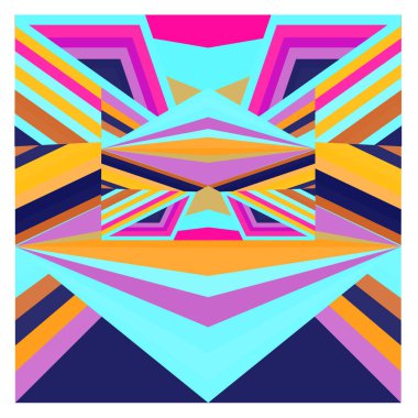 Kaynak için vektör renkli geometrik ve eğri arkaplan deseni