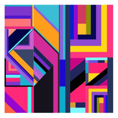 Kaynak için vektör renkli geometrik ve eğri arkaplan deseni