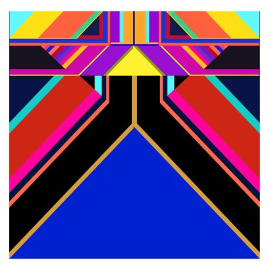 Kaynak için vektör renkli geometrik ve eğri arkaplan deseni