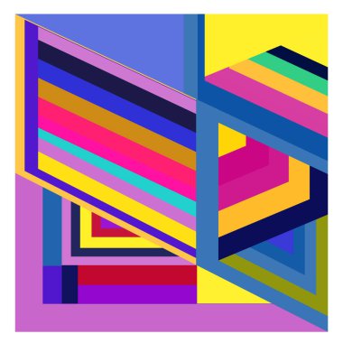 Kaynak için vektör renkli geometrik ve eğri arkaplan deseni