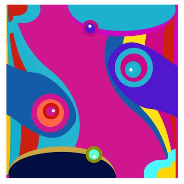 Kaynak için vektör renkli geometrik ve eğri arkaplan deseni