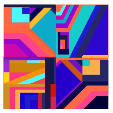 Kaynak için vektör renkli geometrik ve eğri arkaplan deseni