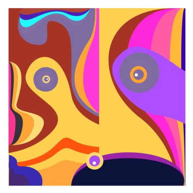 Kaynak için vektör renkli geometrik ve eğri arkaplan deseni