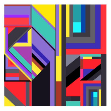 Kaynak için vektör renkli geometrik ve eğri arkaplan deseni