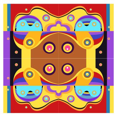 Kaynak için vektör renkli geometrik ve eğri arkaplan deseni