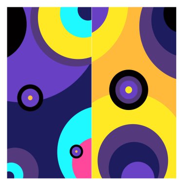 Kaynak için vektör renkli geometrik ve eğri arkaplan deseni