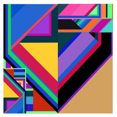 Kaynak için vektör renkli geometrik ve eğri arkaplan deseni