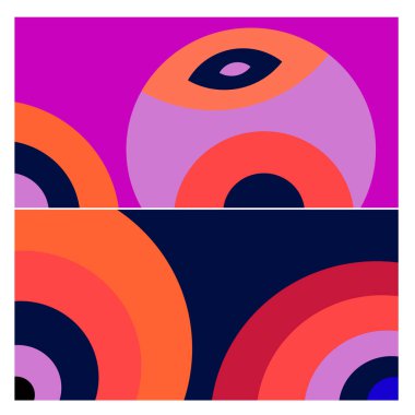 Kaynak için vektör renkli geometrik ve eğri arkaplan deseni