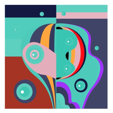 Kaynak için vektör renkli geometrik ve eğri arkaplan deseni