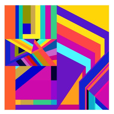 Kaynak için vektör renkli geometrik ve eğri arkaplan deseni