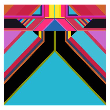 Kaynak için vektör renkli geometrik ve eğri arkaplan deseni