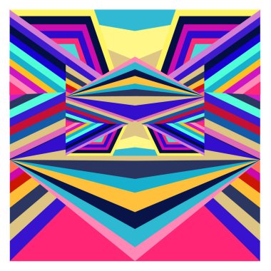 Kaynak için vektör renkli geometrik ve eğri arkaplan deseni