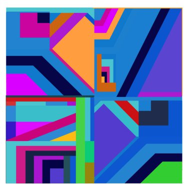 Kaynak için vektör renkli geometrik ve eğri arkaplan deseni