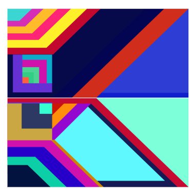 Kaynak için vektör renkli geometrik ve eğri arkaplan deseni