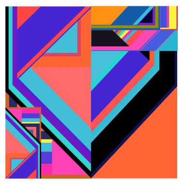 Kaynak için vektör renkli geometrik ve eğri arkaplan deseni