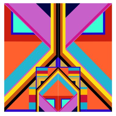 Kaynak için vektör renkli geometrik ve eğri arkaplan deseni