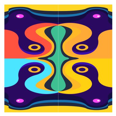 Kaynak için vektör renkli geometrik ve eğri arkaplan deseni