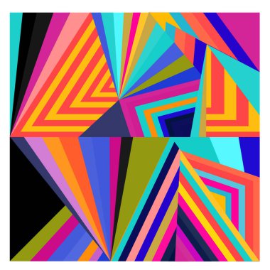 Kaynak için vektör renkli geometrik ve eğri arkaplan deseni