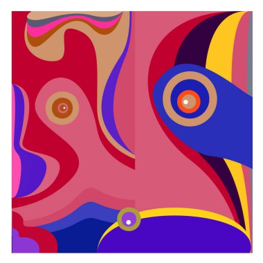 Kaynak için vektör renkli geometrik ve eğri arkaplan deseni