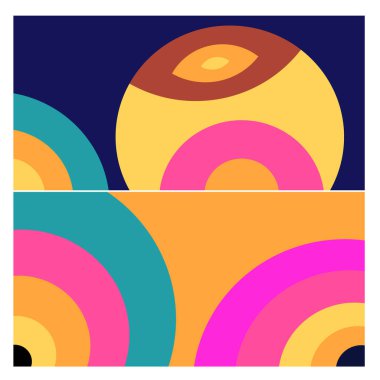 Kaynak için vektör renkli geometrik ve eğri arkaplan deseni